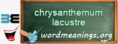 WordMeaning blackboard for chrysanthemum lacustre